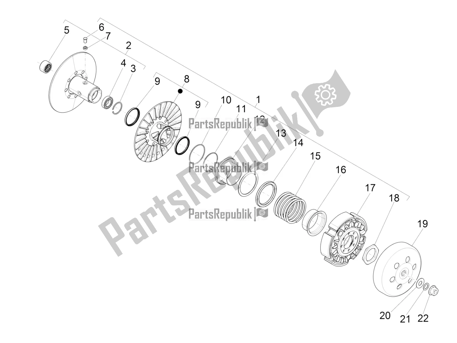 Tutte le parti per il Puleggia Condotta del Piaggio MP3 500 Sport Advanced 2022