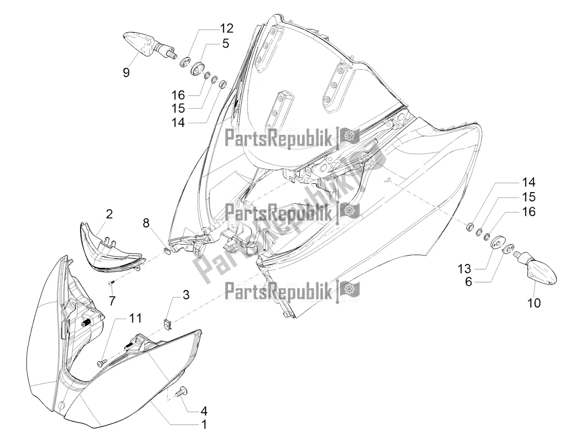 All parts for the Front Headlamps - Turn Signal Lamps of the Piaggio MP3 500 Sport Advanced 2022