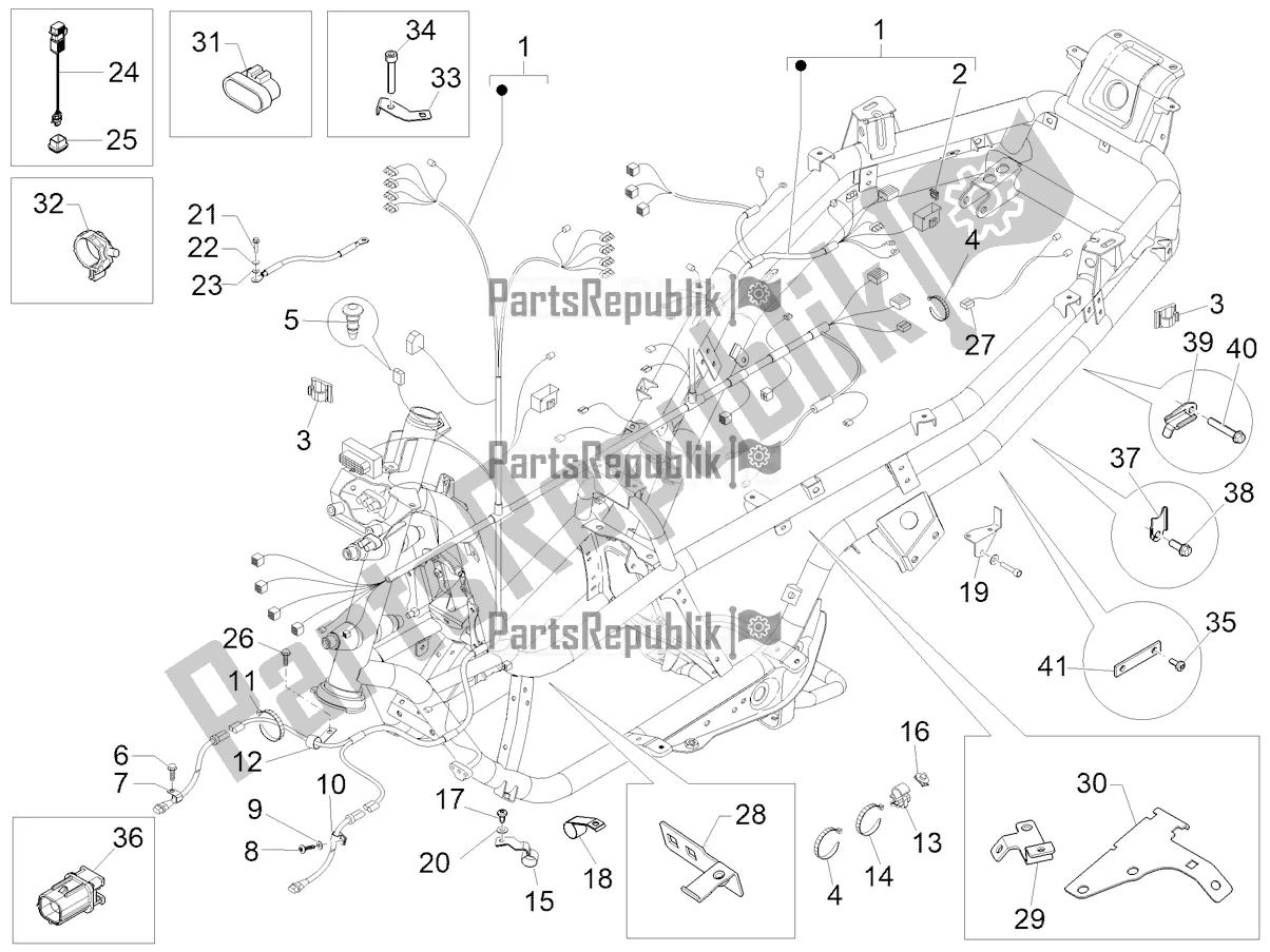 Todas as partes de Chicote De Cabos Principal do Piaggio MP3 500 Sport Advanced 2022