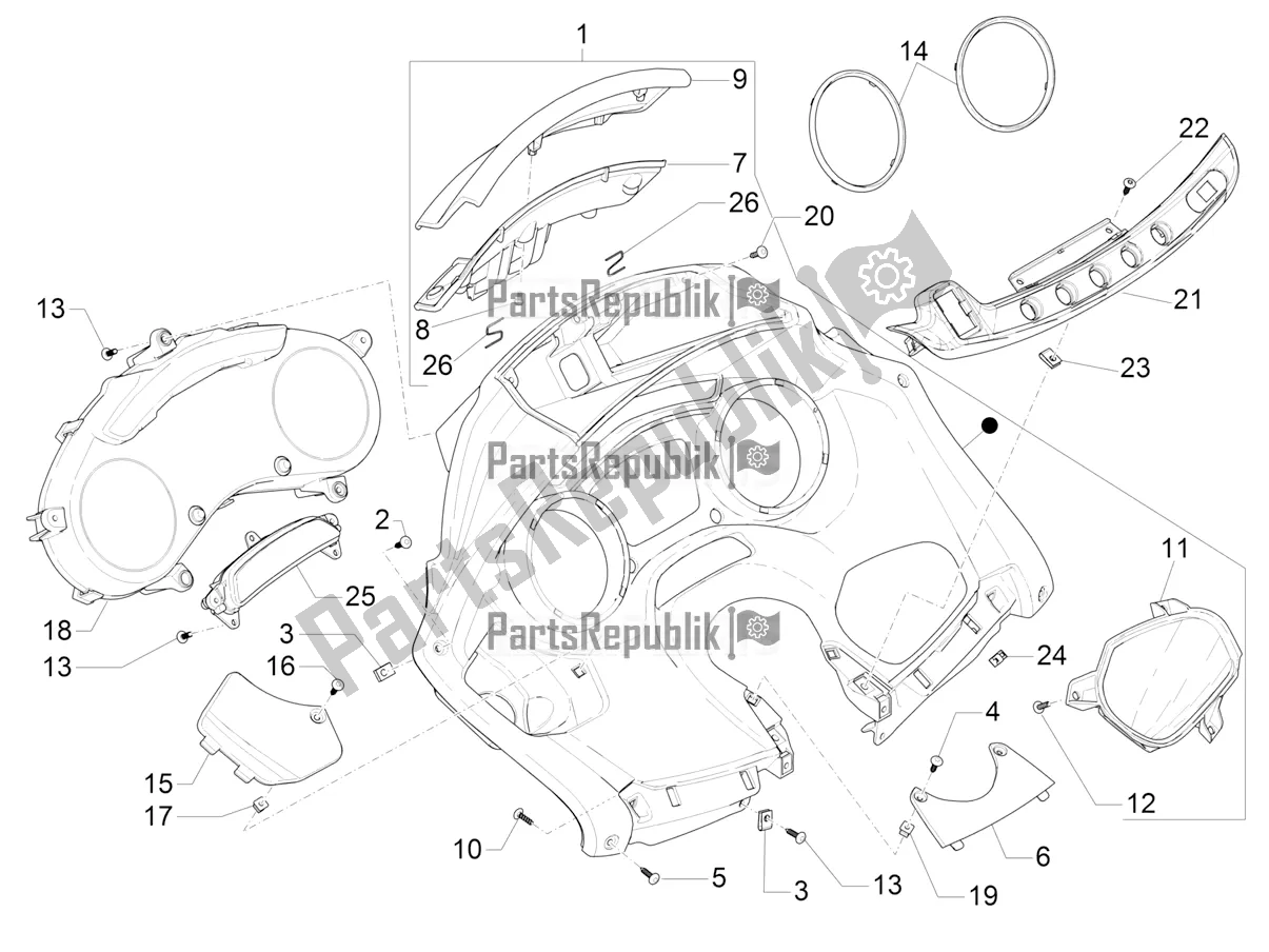 Alle onderdelen voor de Meter Combinatie - Cruscotto van de Piaggio MP3 500 Sport Advanced 2022