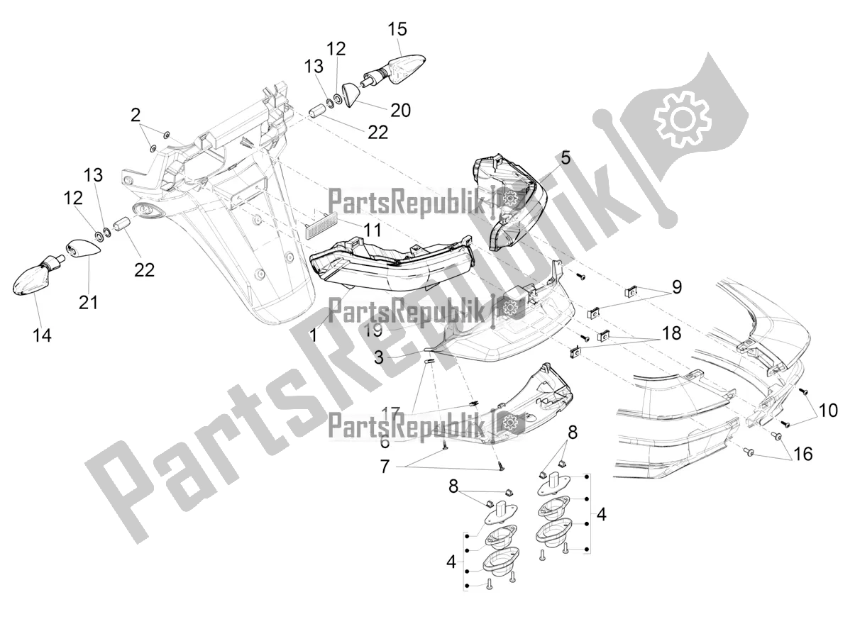 Toutes les pièces pour le Phares Arrière - Clignotants du Piaggio MP3 500 Sport Advanced 2022