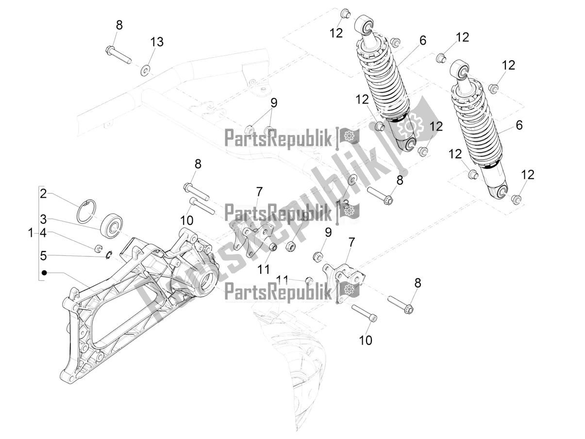 Alle onderdelen voor de Achtervering - Schokdemper / S van de Piaggio MP3 500 Sport Advanced 2022