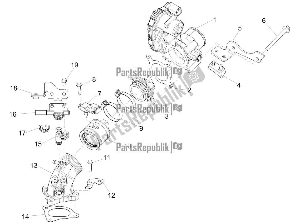 Alle onderdelen voor de Throttle Body - Injector - Induction Joint van de Piaggio MP3 500 Sport Advanced 2022