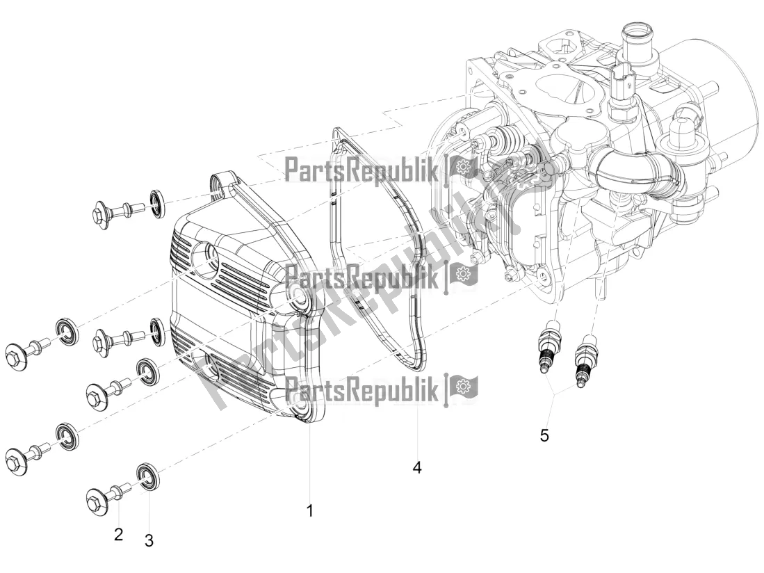 Todas las partes para Cubierta De Tapa De Cilindro de Piaggio MP3 500 Sport Business ABS USA 2016