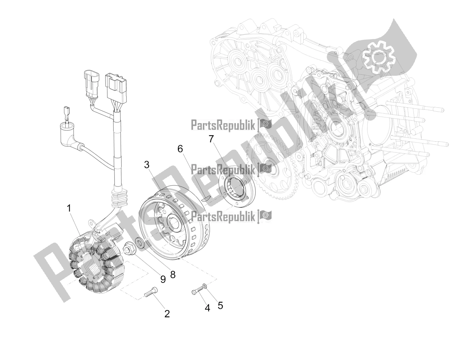 Todas las partes para Volante Magneto de Piaggio MP3 500 Sport Business ABS USA 2016