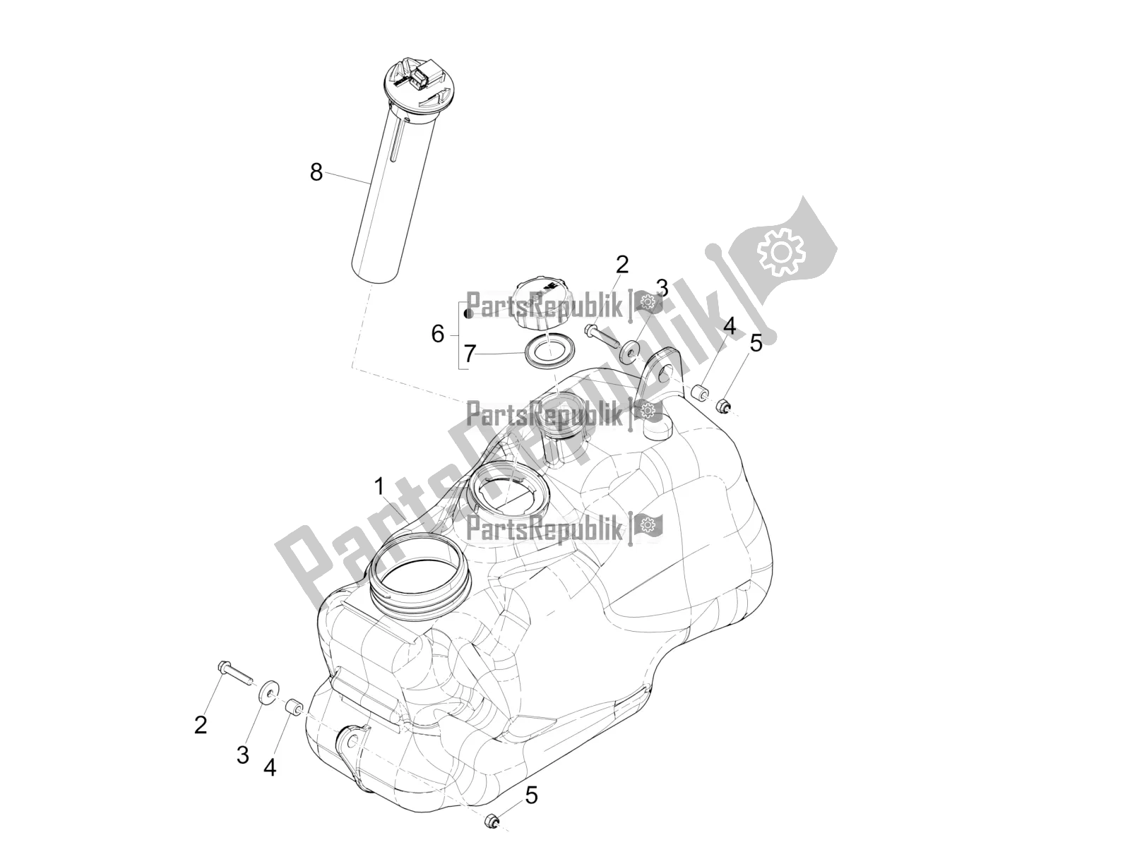 All parts for the Fuel Tank of the Piaggio MP3 500 Sport Business ABS USA 2016