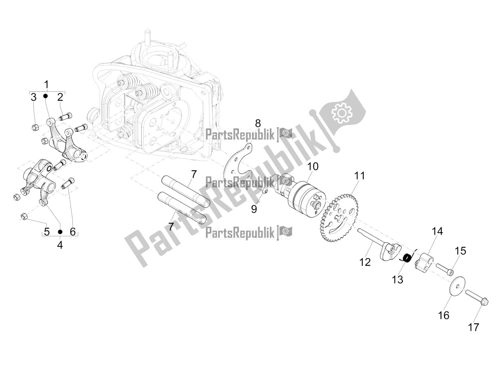 Todas las partes para Unidad De Soporte De Palancas Oscilantes de Piaggio MP3 500 Sport Business ABS USA 2016