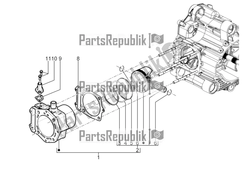 Toutes les pièces pour le Unité Cylindre-piston-axe De Poignet du Piaggio MP3 500 Sport Business ABS USA 2017