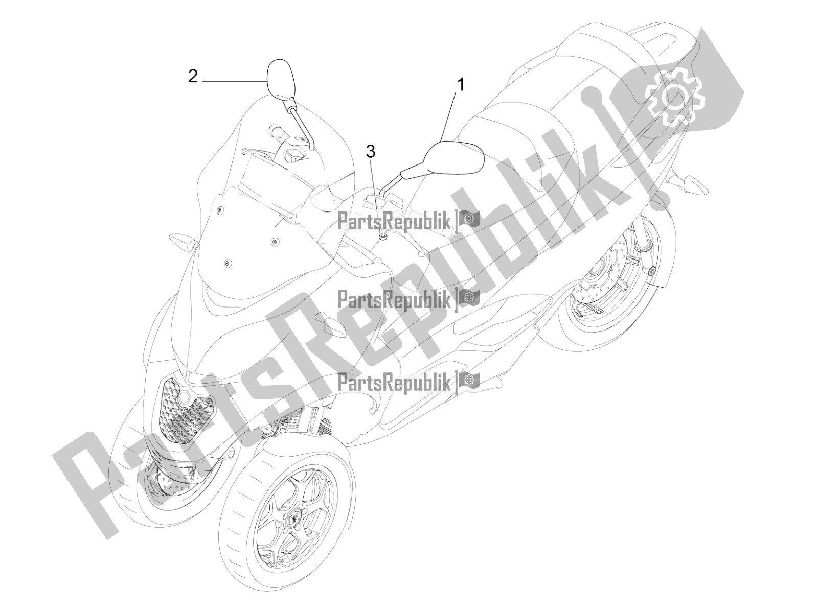 Todas las partes para Espejo / S De Conducción de Piaggio MP3 500 Sport Business ABS USA 2017