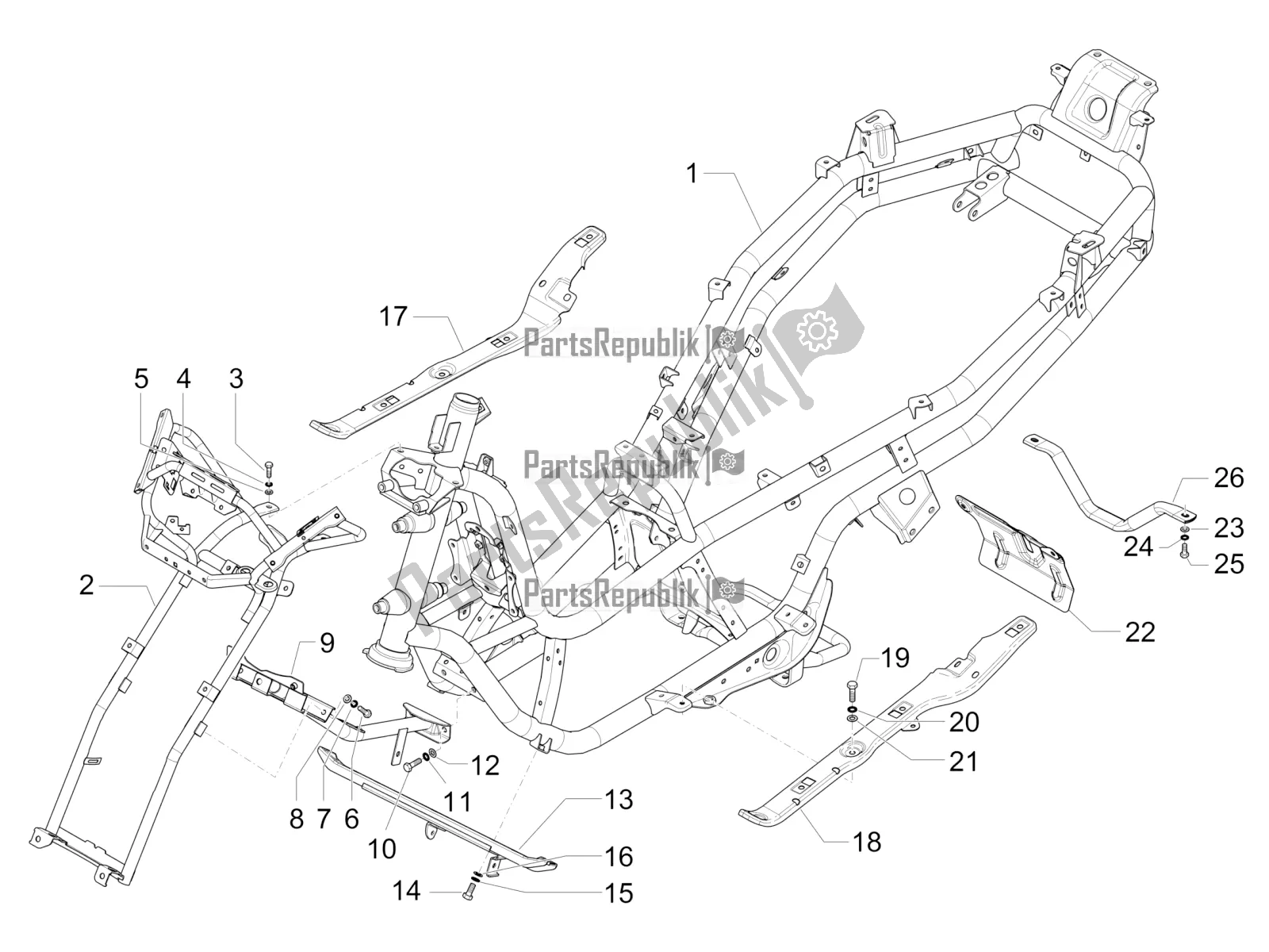 Toutes les pièces pour le Cadre / Carrosserie du Piaggio MP3 500 Sport Business ABS USA 2017