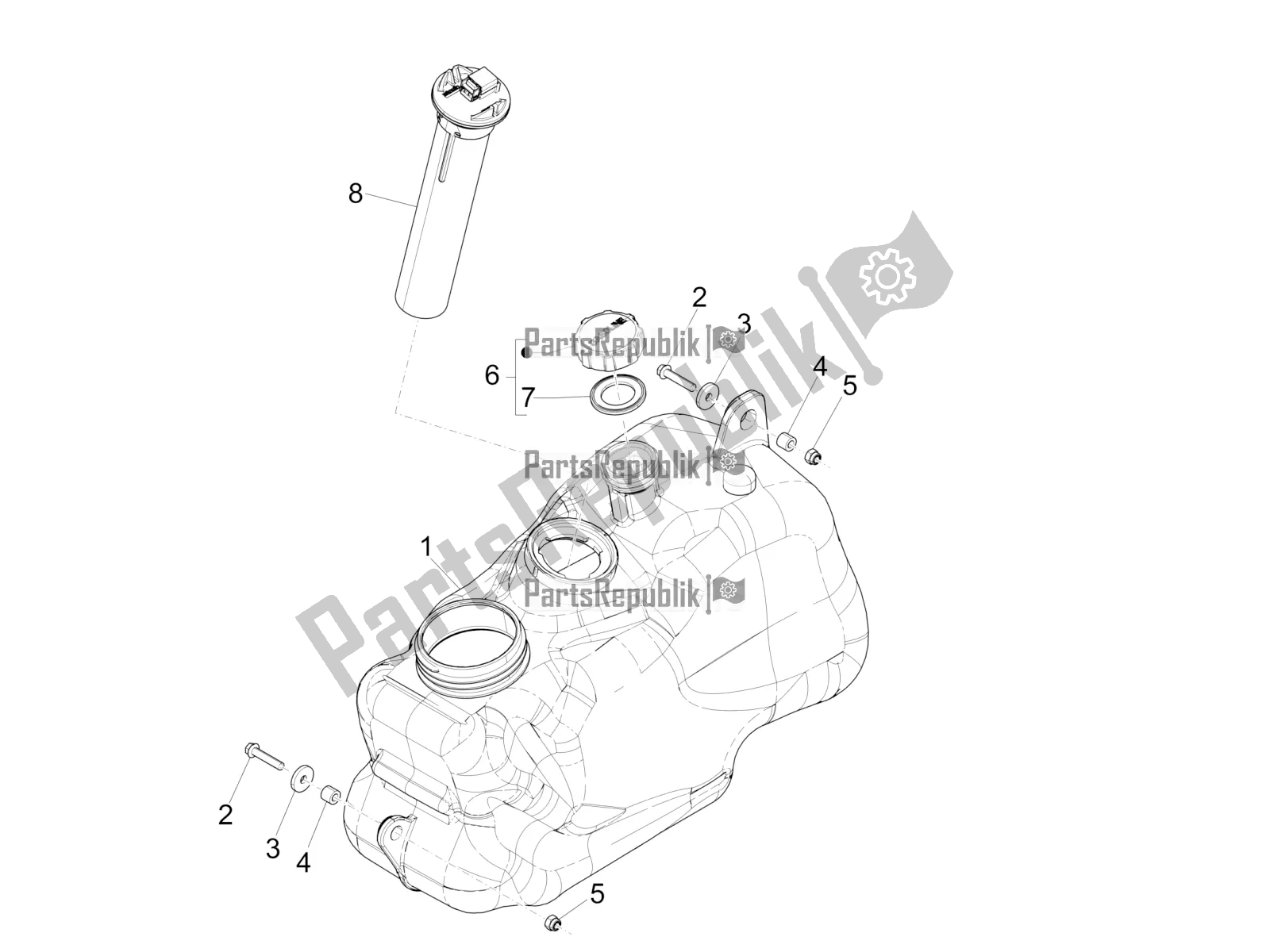 All parts for the Fuel Tank of the Piaggio MP3 500 Sport Business ABS USA 2017