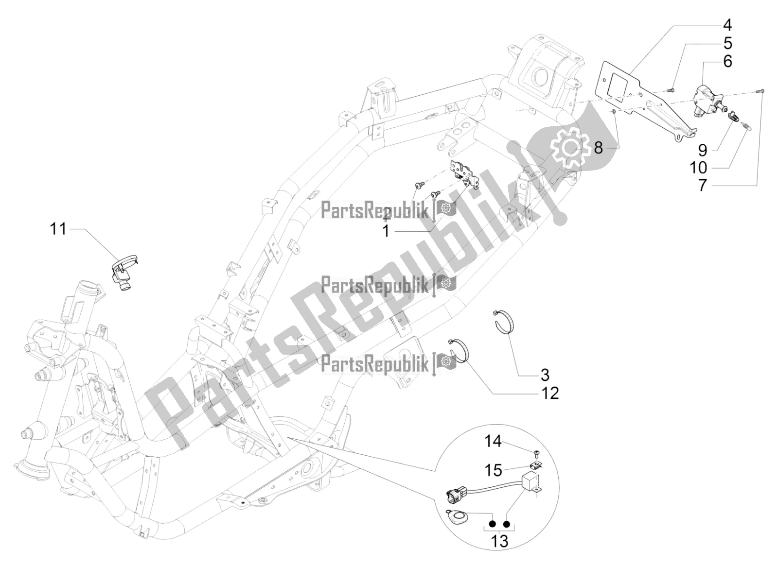 All parts for the Locks of the Piaggio MP3 500 Sport Business ABS USA 2017