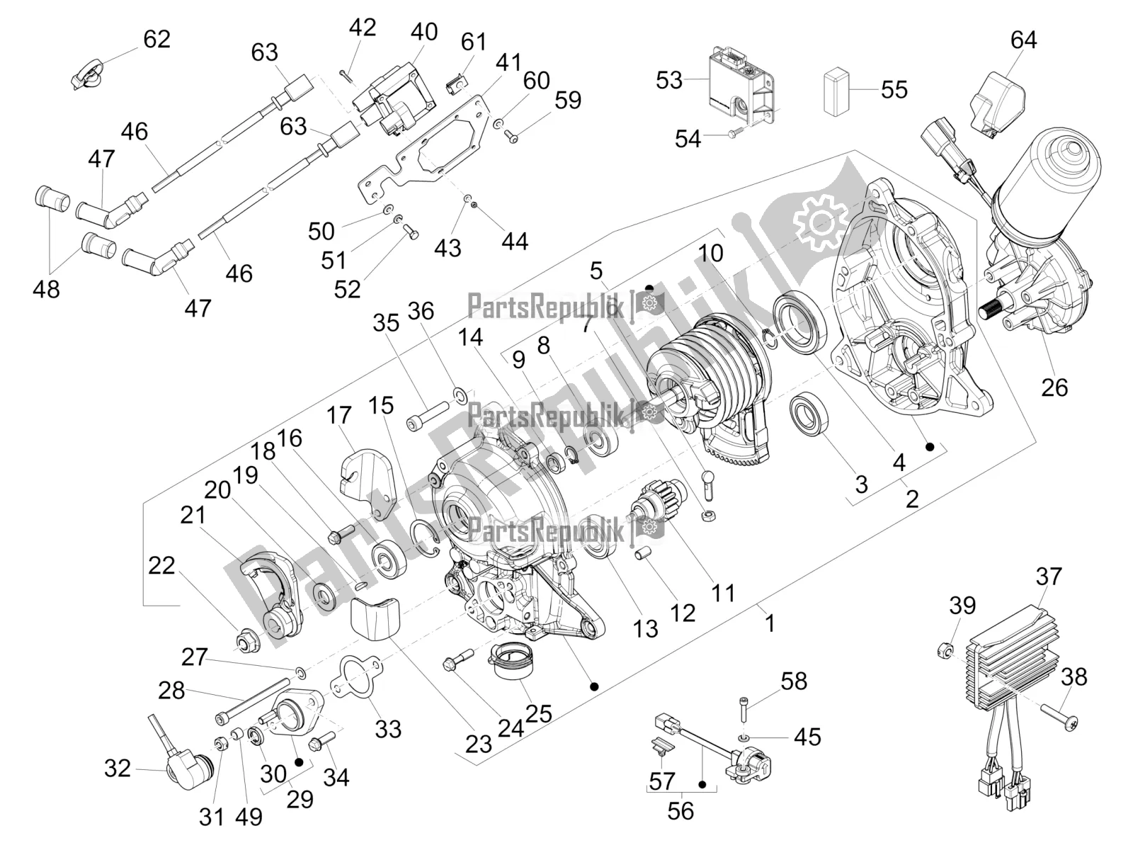 Tutte le parti per il Regolatori Di Tensione - Centraline Elettroniche (ecu) - H. T. Bobina del Piaggio MP3 500 Sport Business ABS USA 2017