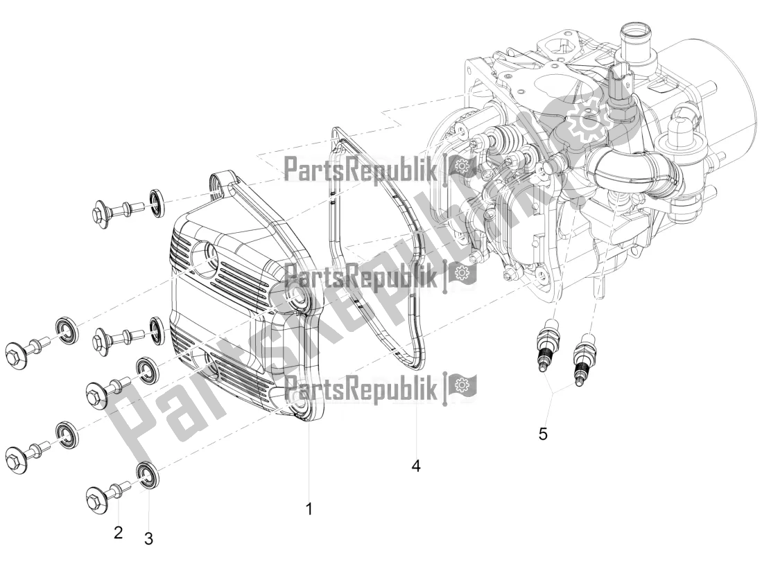 Todas las partes para Cubierta De Tapa De Cilindro de Piaggio MP3 500 Sport Business ABS USA 2018