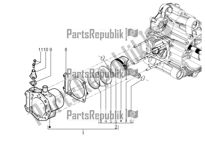 Tutte le parti per il Unità Perno Cilindro Pistone-polso del Piaggio MP3 500 Sport Business ABS USA 2018