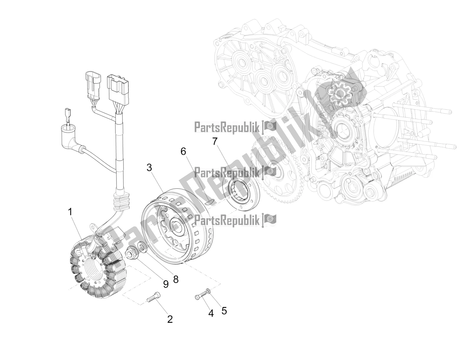 Todas las partes para Volante Magneto de Piaggio MP3 500 Sport Business ABS USA 2019