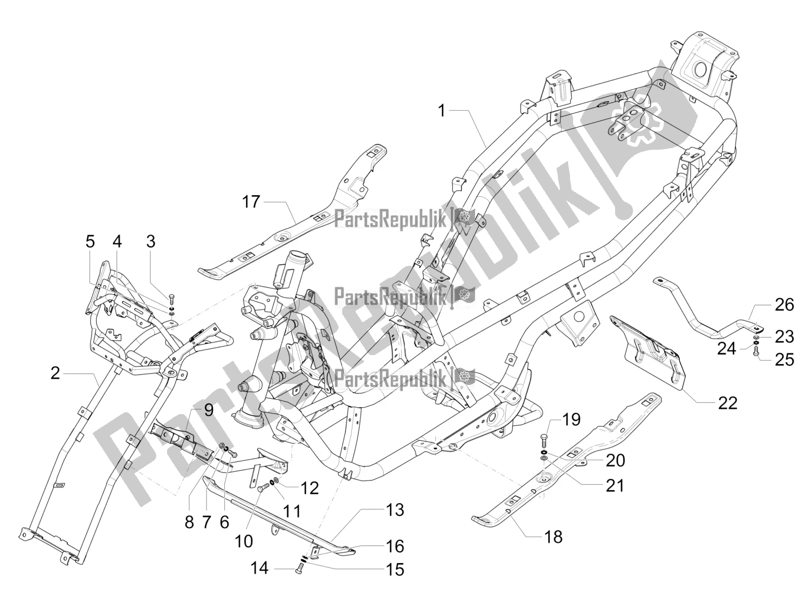 Toutes les pièces pour le Cadre / Carrosserie du Piaggio MP3 500 Sport Business ABS USA 2019