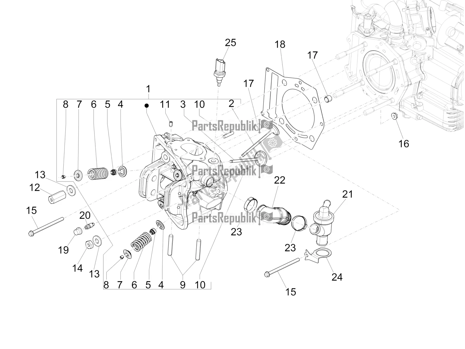 Todas las partes para Unidad Principal - Válvula de Piaggio MP3 500 Sport Business ABS USA 2019