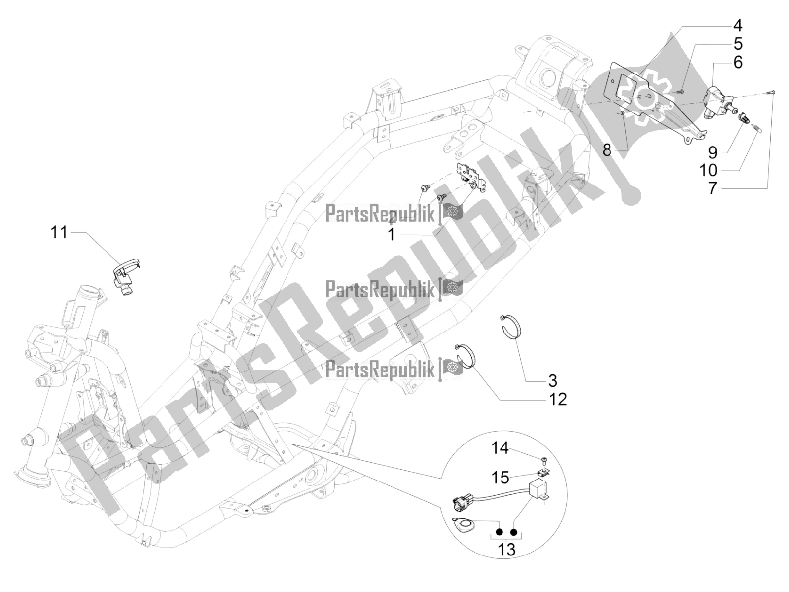 Todas las partes para Cerraduras de Piaggio MP3 500 Sport Business ABS USA 2019