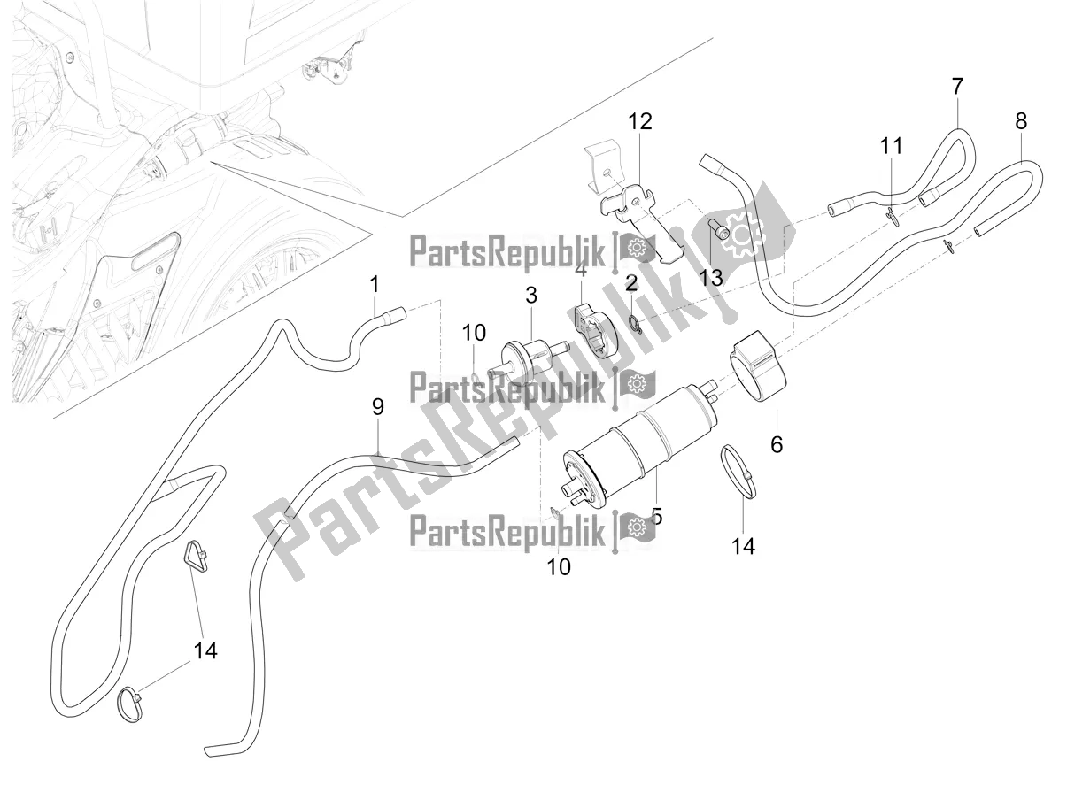 Todas las partes para Sistema Antipercolación de Piaggio Mymoover 125 Poste Italiane 2021
