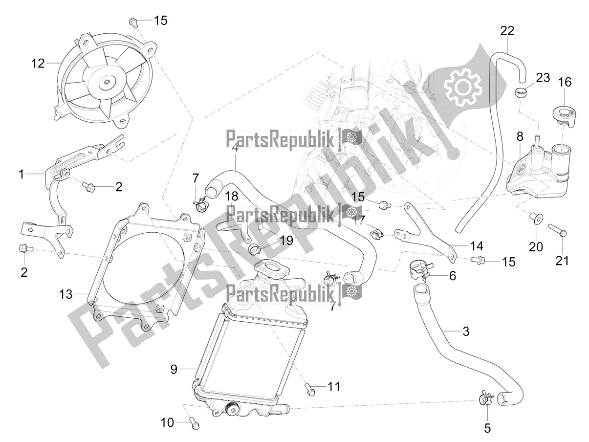 Toutes les pièces pour le Système De Refroidissement du Piaggio Mymoover 125 Poste Italiane 2021