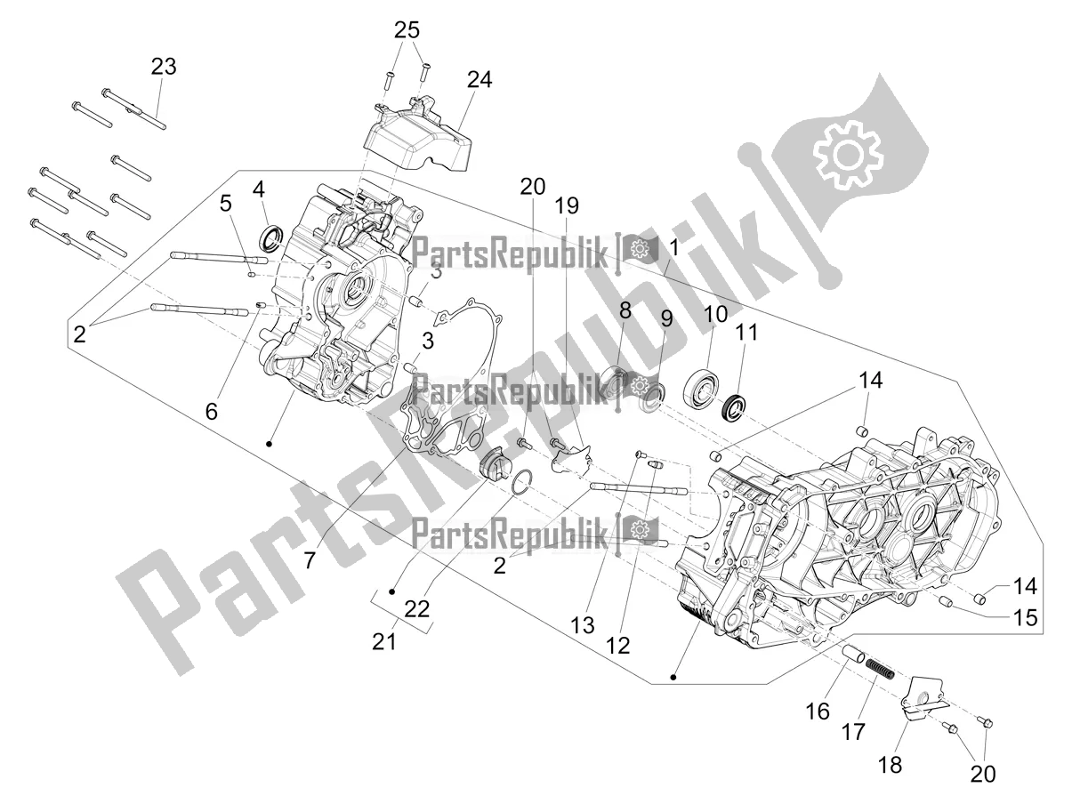 Toutes les pièces pour le Carter du Piaggio Mymoover 125 Poste Italiane 2021