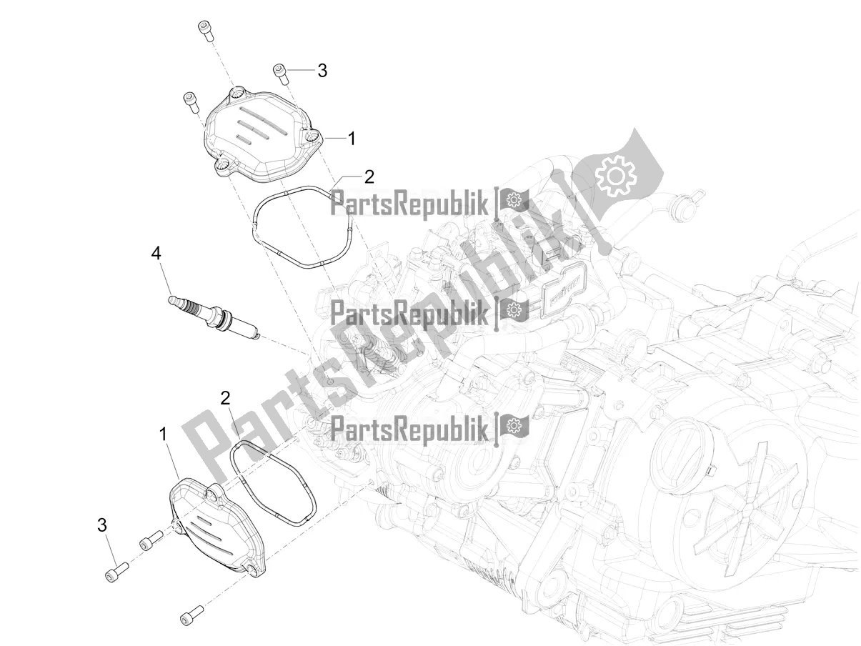 Tutte le parti per il Coperchio Della Testata del Piaggio Mymoover 125 Poste Italiane 2021