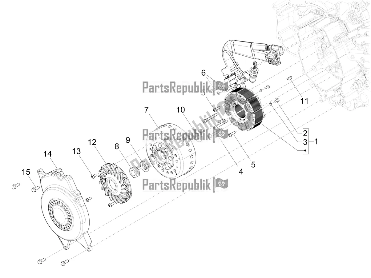 Todas las partes para Volante Magneto de Piaggio Mymoover 125 Poste Italiane 2021