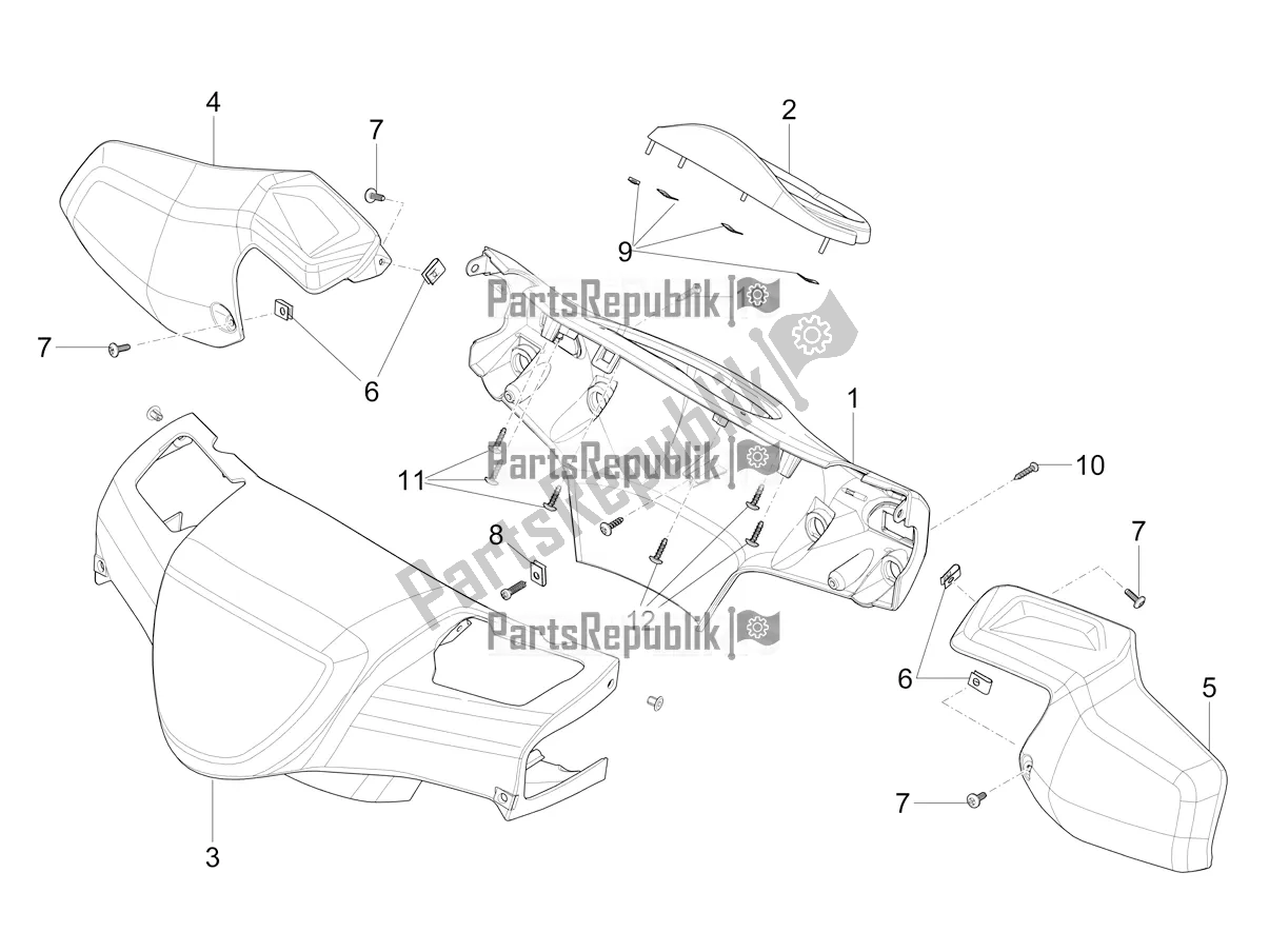 Todas las partes para Coberturas De Manillar de Piaggio Mymoover 125 Poste Italiane 2021