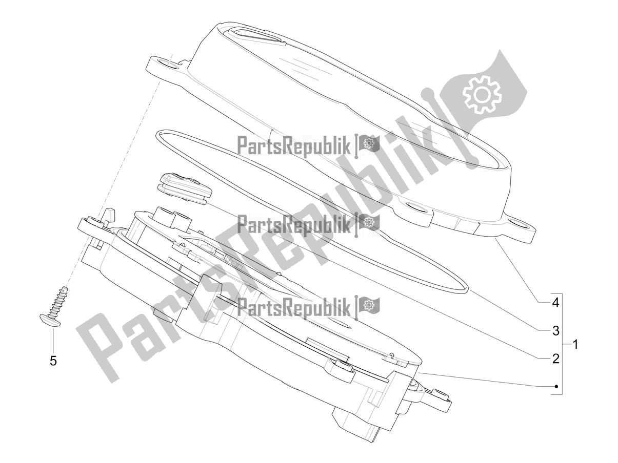 Todas las partes para Combinación De Medidor - Cruscotto de Piaggio Mymoover 125 Poste Italiane 2021