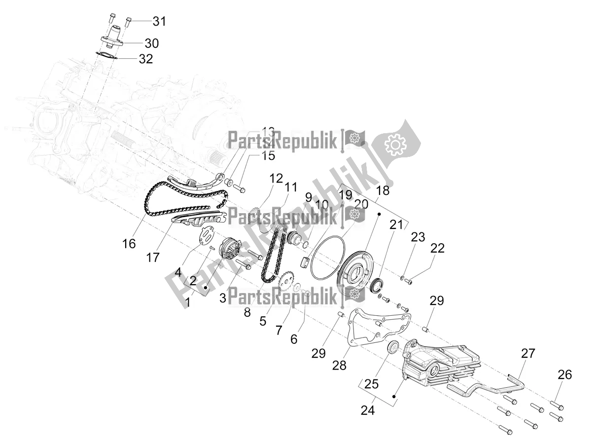 Todas las partes para Bomba De Aceite de Piaggio Mymoover 125 Poste Italiane 2021