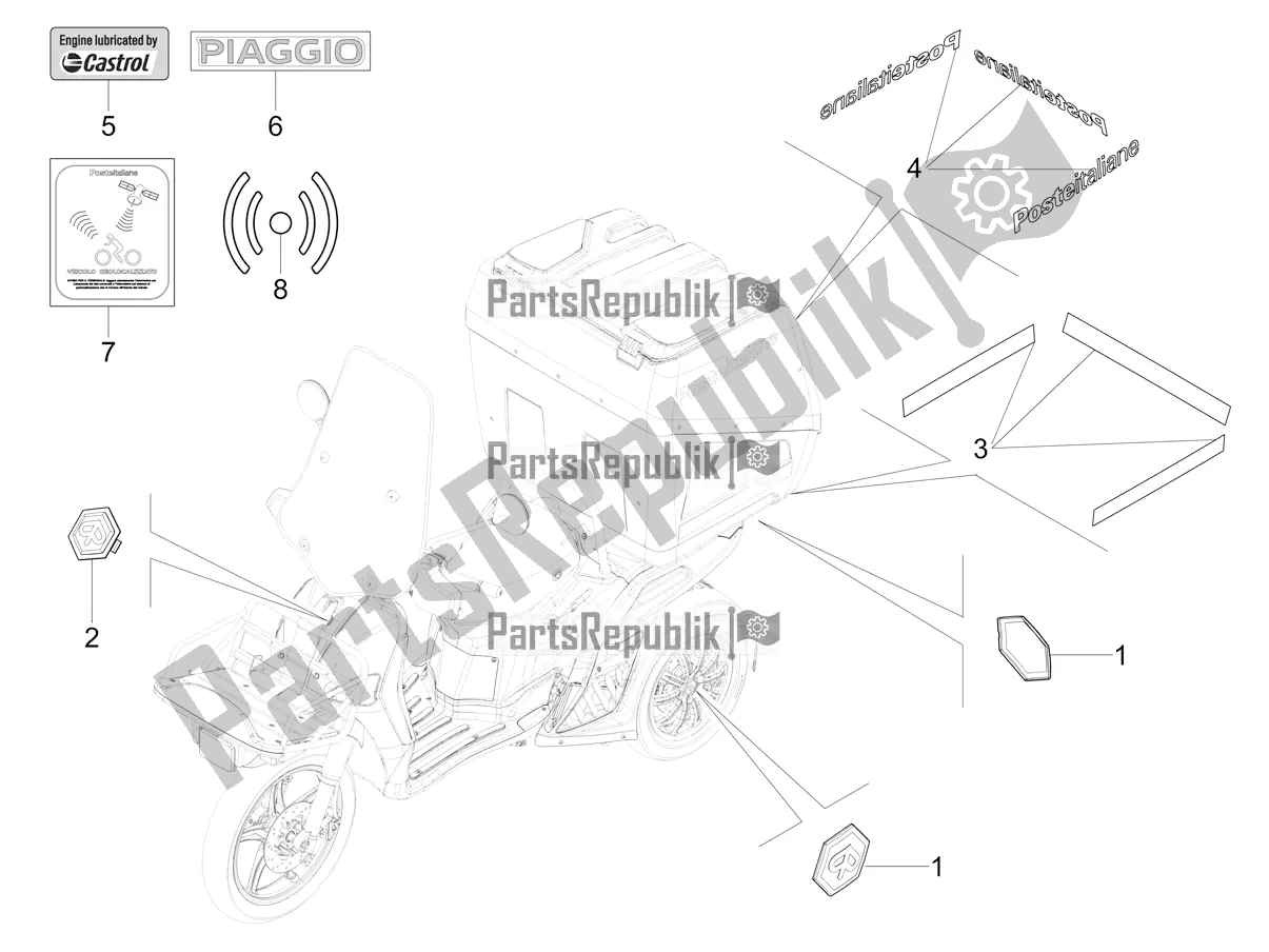 Todas las partes para Placas - Emblemas de Piaggio Mymoover 125 Poste Italiane 2021