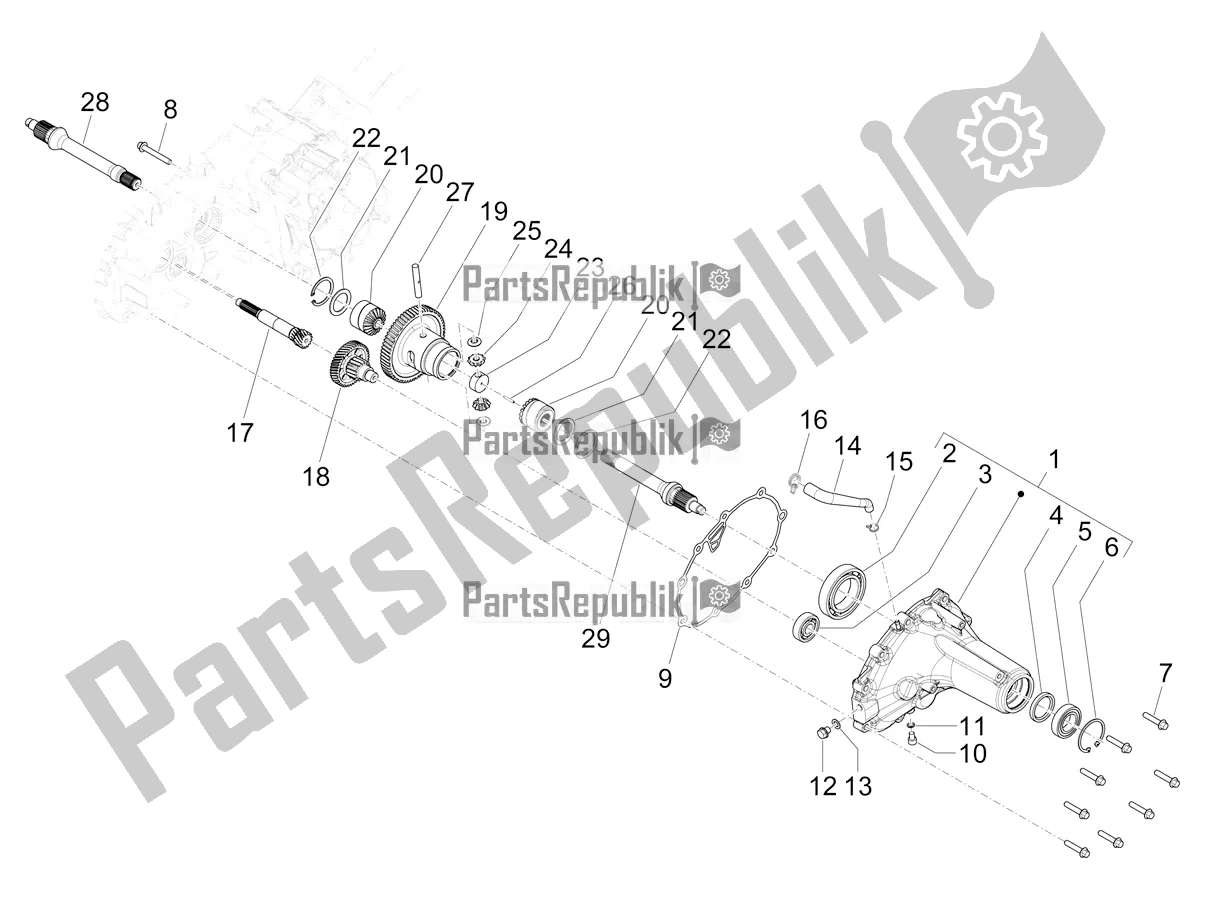 Todas las partes para Unidad De Reducción de Piaggio Mymoover 125 Poste Italiane 2021