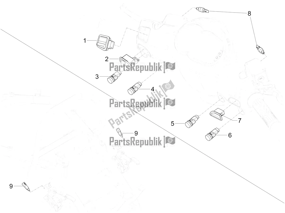 Todas las partes para Selectores - Interruptores - Botones de Piaggio Mymoover 125 Poste Italiane 2021