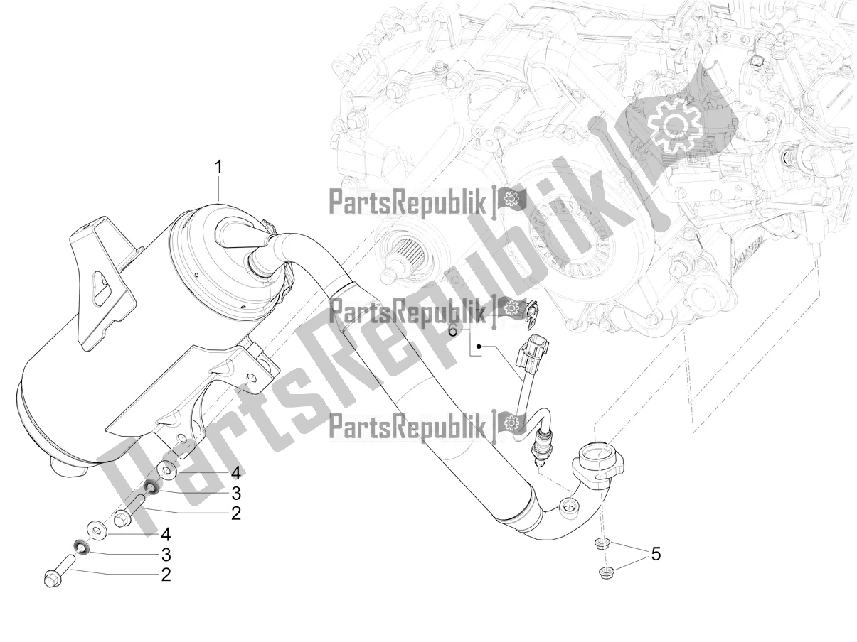 Todas las partes para Silenciador de Piaggio Mymoover 125 Poste Italiane 2021