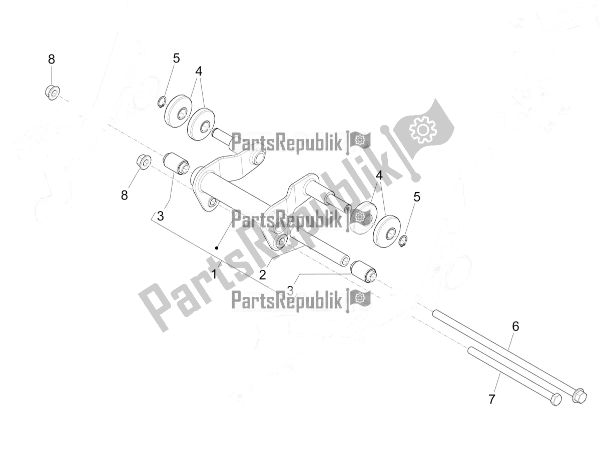 Todas as partes de Braço Oscilante do Piaggio Mymoover 125 Poste Italiane 2021