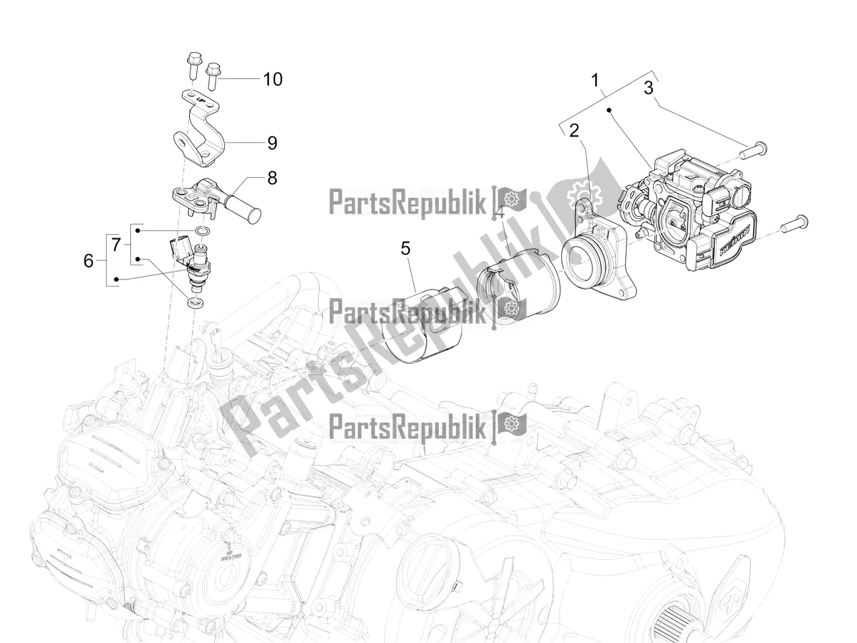 Todas las partes para Throttle Body - Injector - Induction Joint de Piaggio Mymoover 125 Poste Italiane 2021