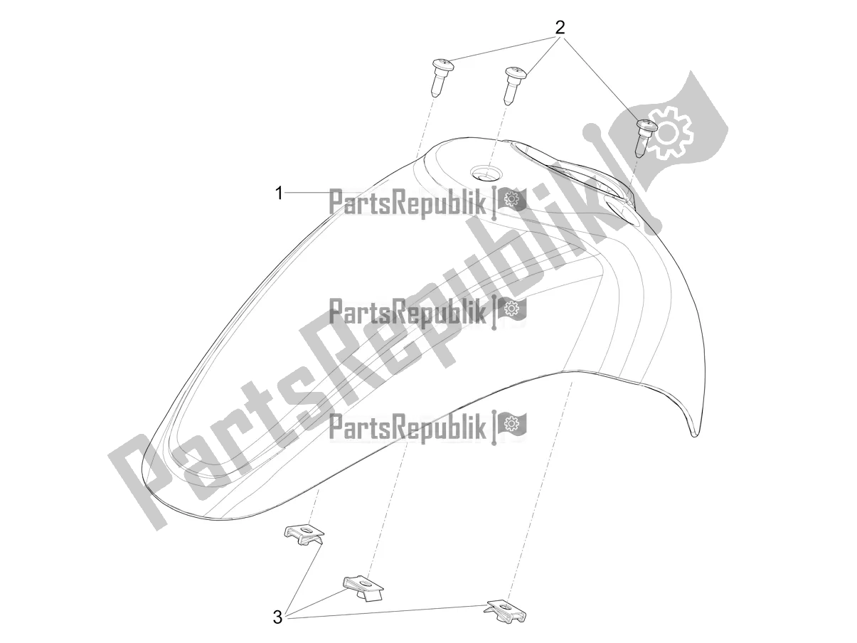 Todas las partes para Carcasa De La Rueda - Guardabarros de Piaggio Mymoover 125 Poste Italiane 2021