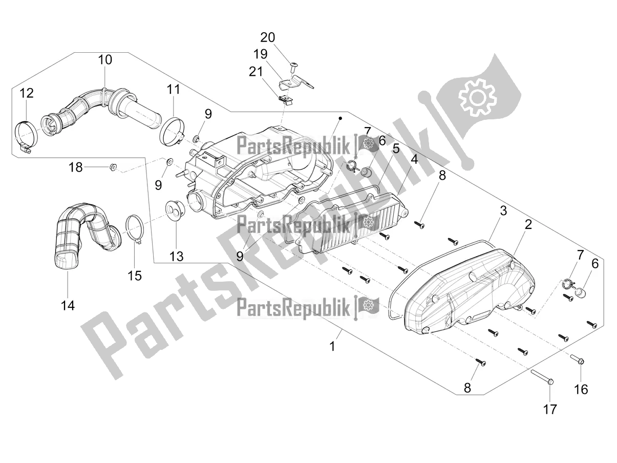 Todas las partes para Filtro De Aire de Piaggio Mymoover Delivery 125 2021