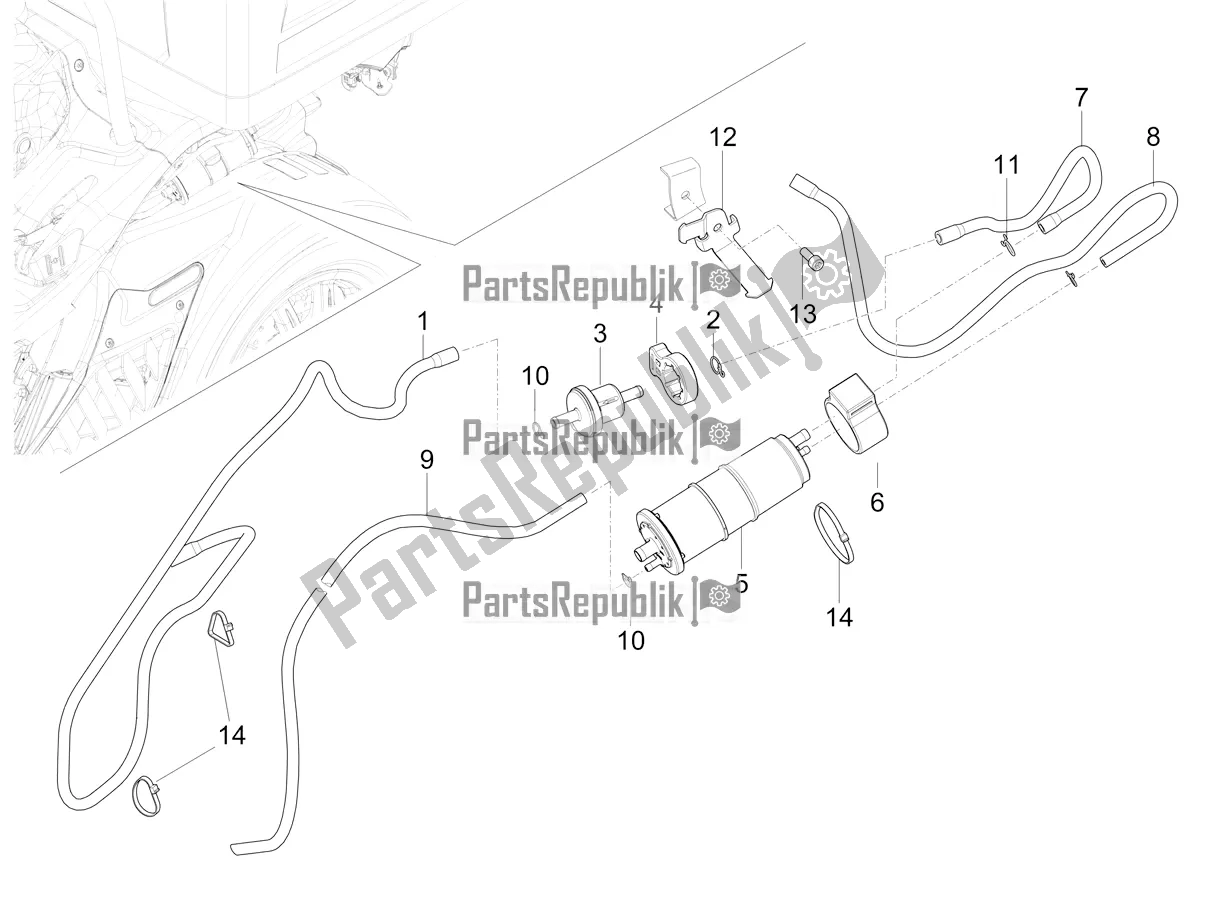 Todas las partes para Sistema Antipercolación de Piaggio Mymoover Delivery 125 2021