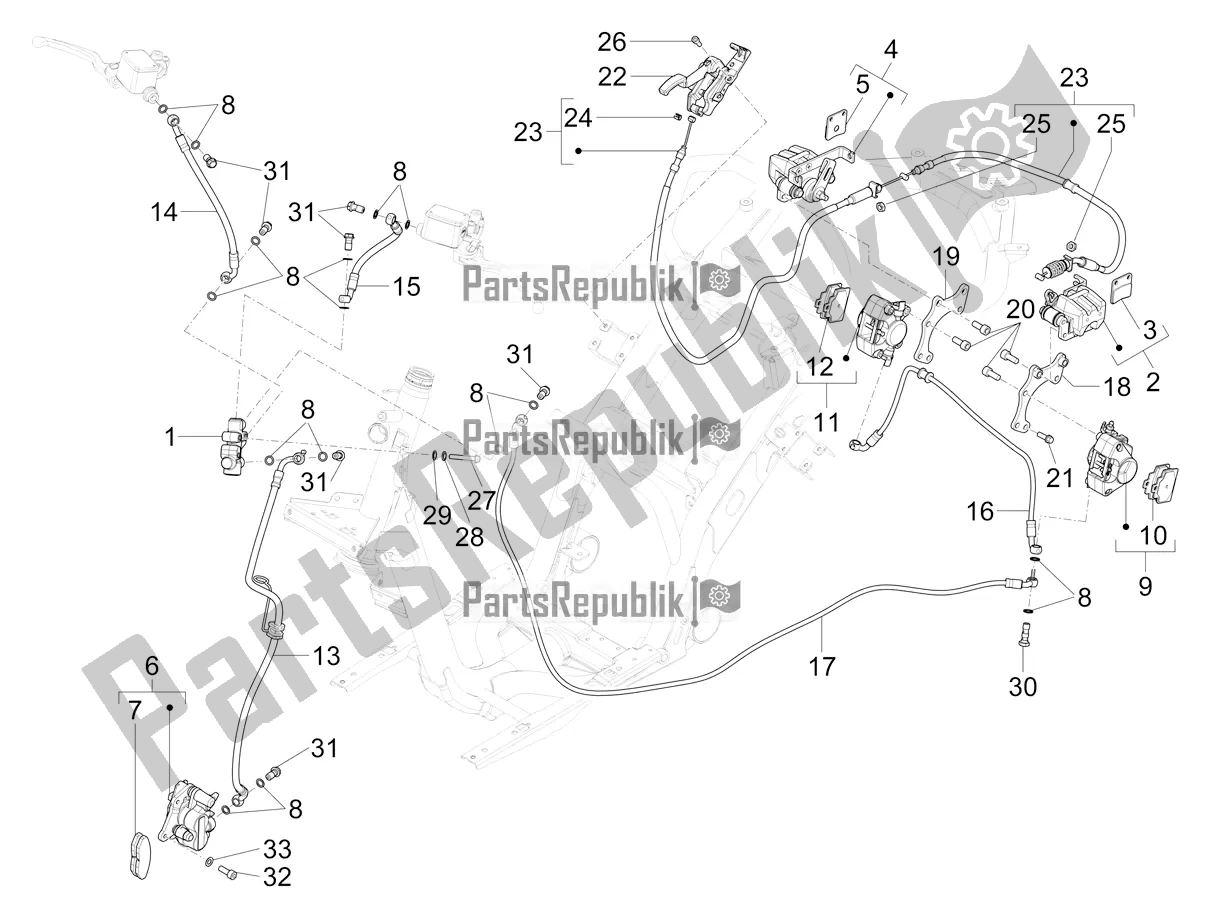Todas las partes para Tubos De Frenos - Pinzas de Piaggio Mymoover Delivery 125 2021