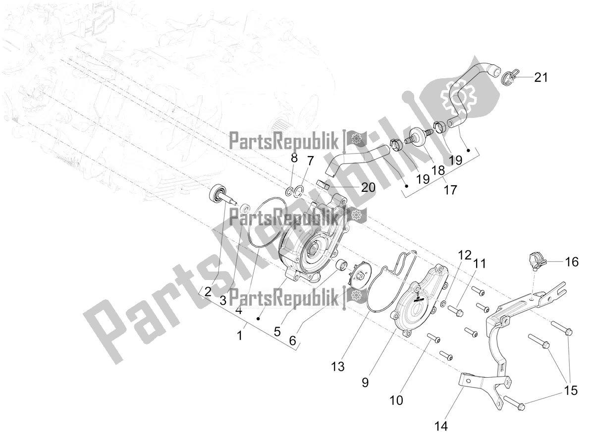 Todas las partes para Bomba De Enfriamiento de Piaggio Mymoover Delivery 125 2021