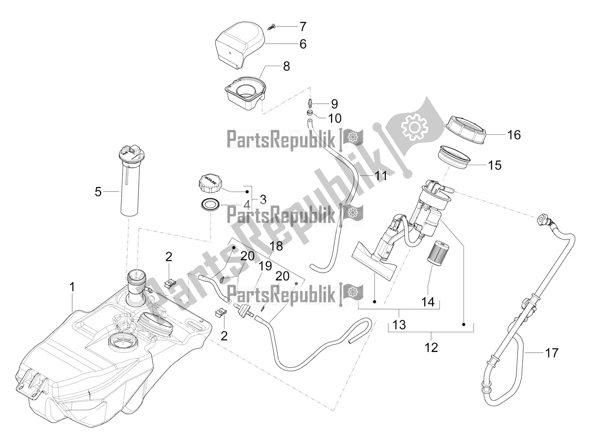 Todas las partes para Depósito De Combustible de Piaggio Mymoover Delivery 125 2021