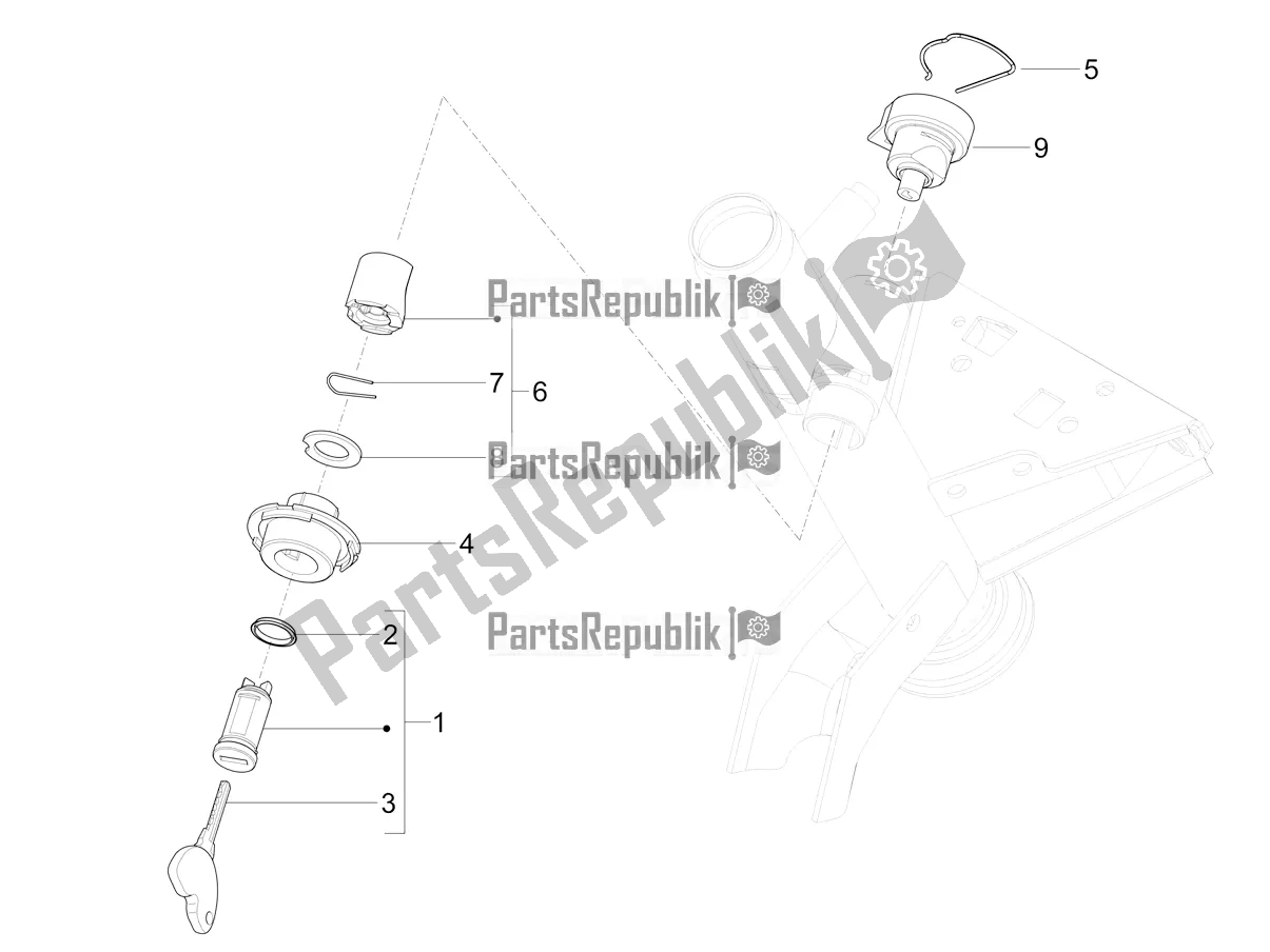 Todas las partes para Cerraduras de Piaggio Mymoover Delivery 125 2021