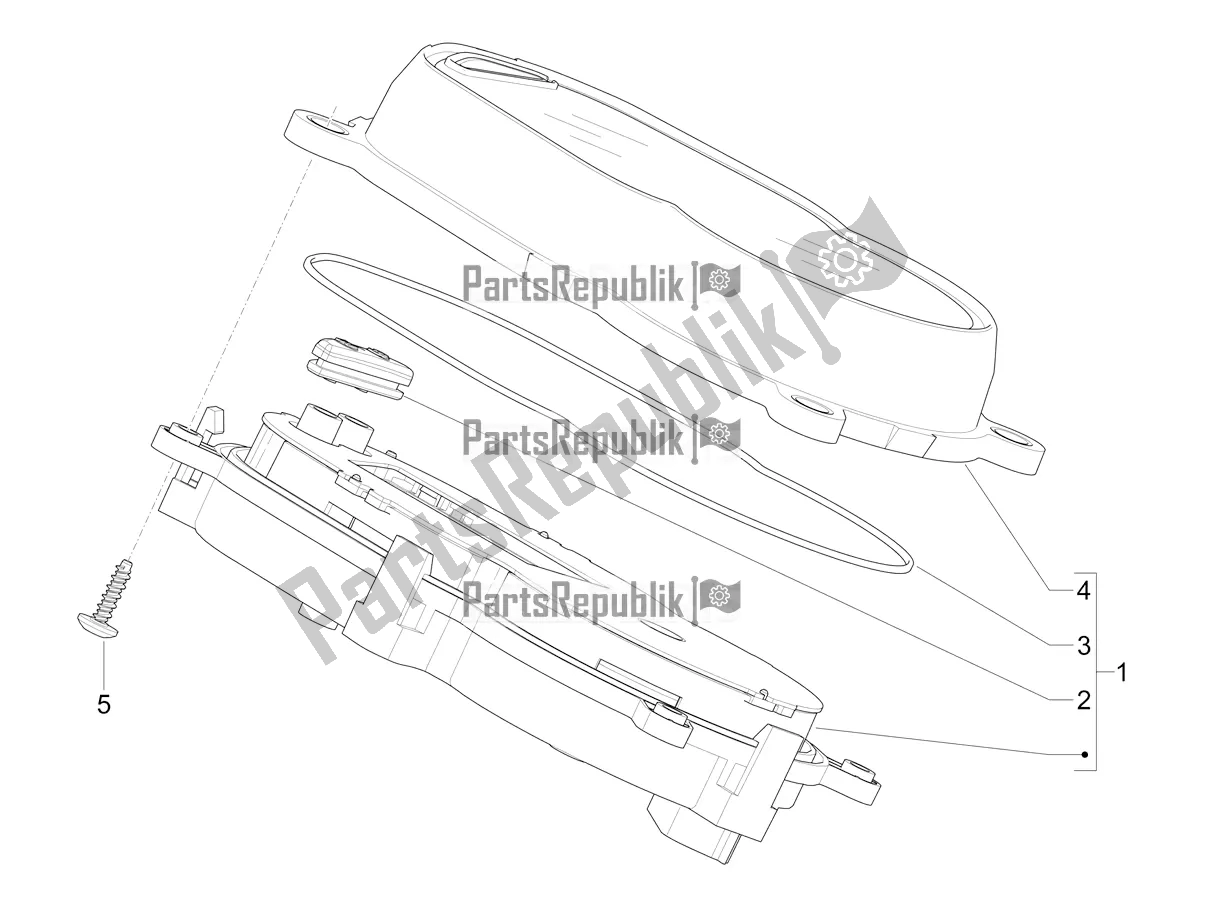 Todas las partes para Combinación De Medidor - Cruscotto de Piaggio Mymoover Delivery 125 2021