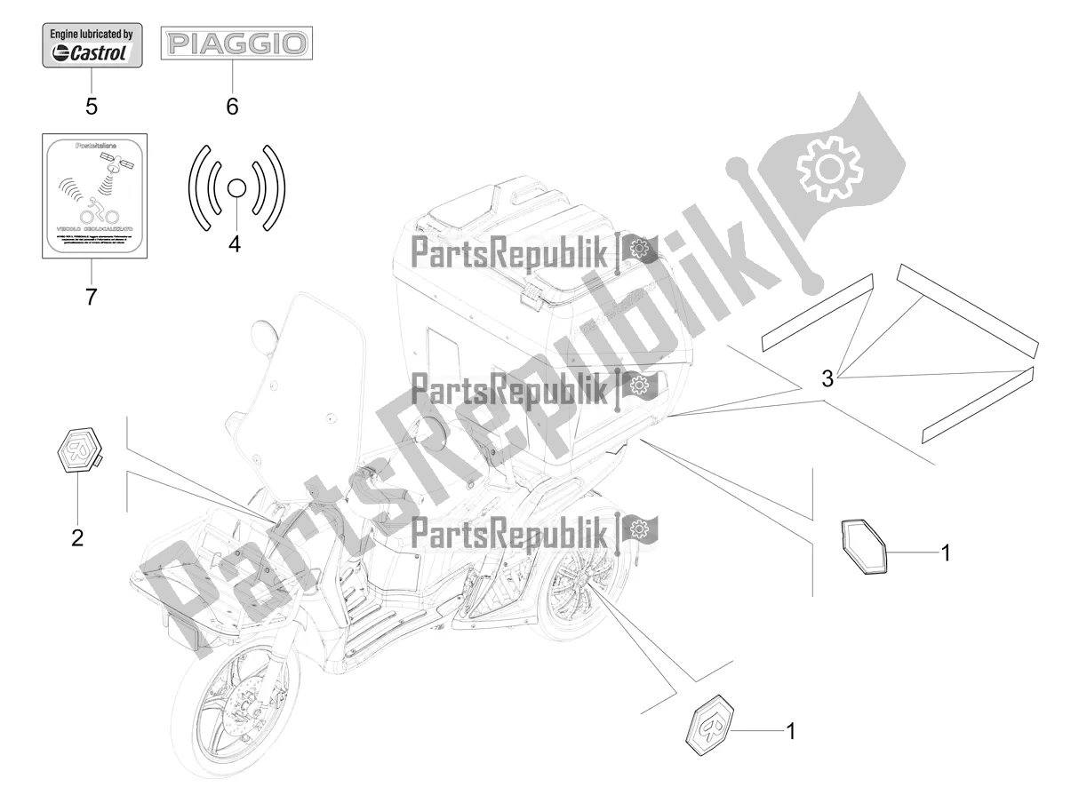 Todas las partes para Placas - Emblemas de Piaggio Mymoover Delivery 125 2021