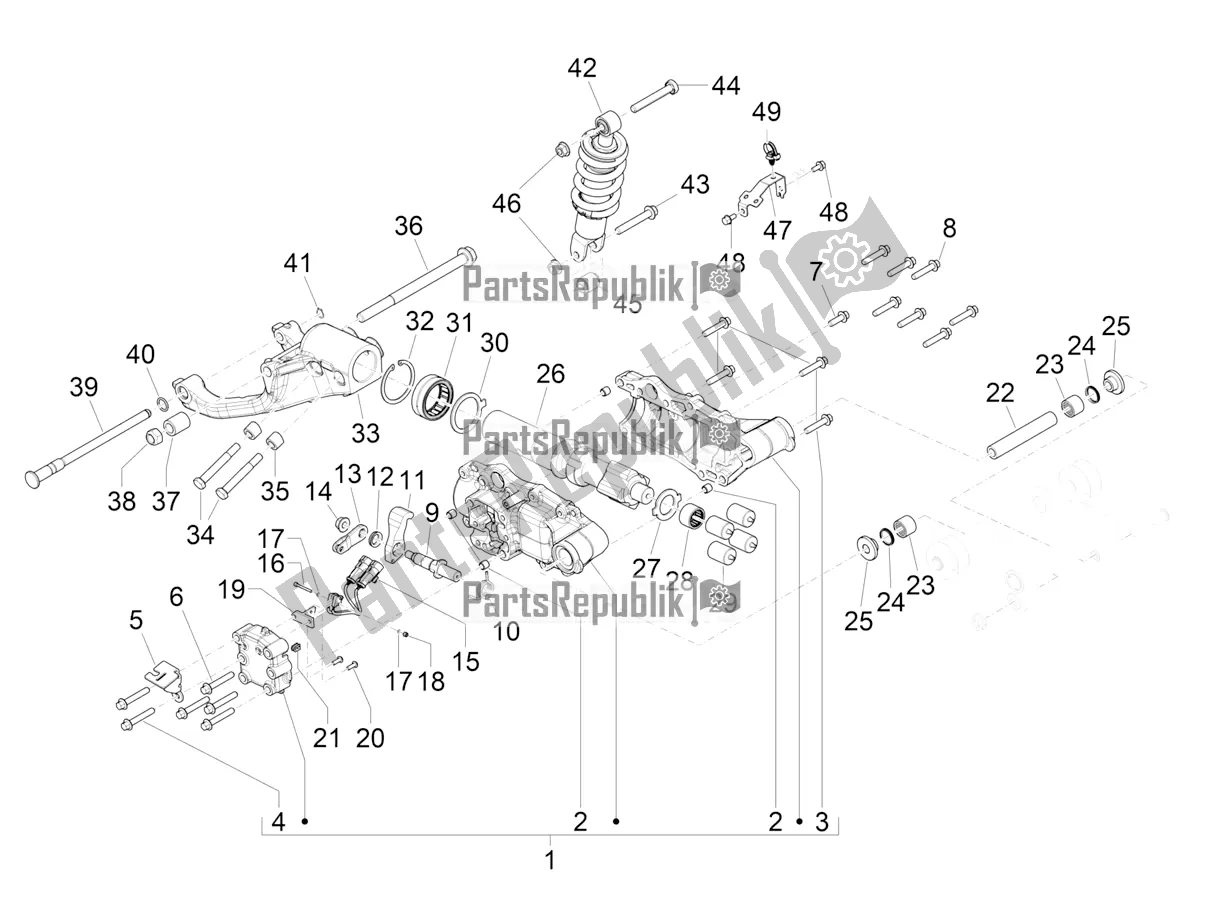Tutte le parti per il Sospensione Posteriore - Ammortizzatore / I del Piaggio Mymoover Delivery 125 2021