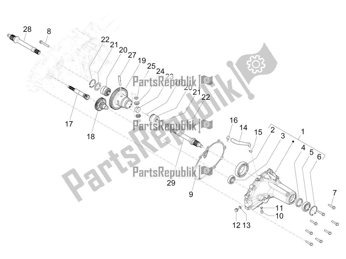 Todas las partes para Unidad De Reducción de Piaggio Mymoover Delivery 125 2021