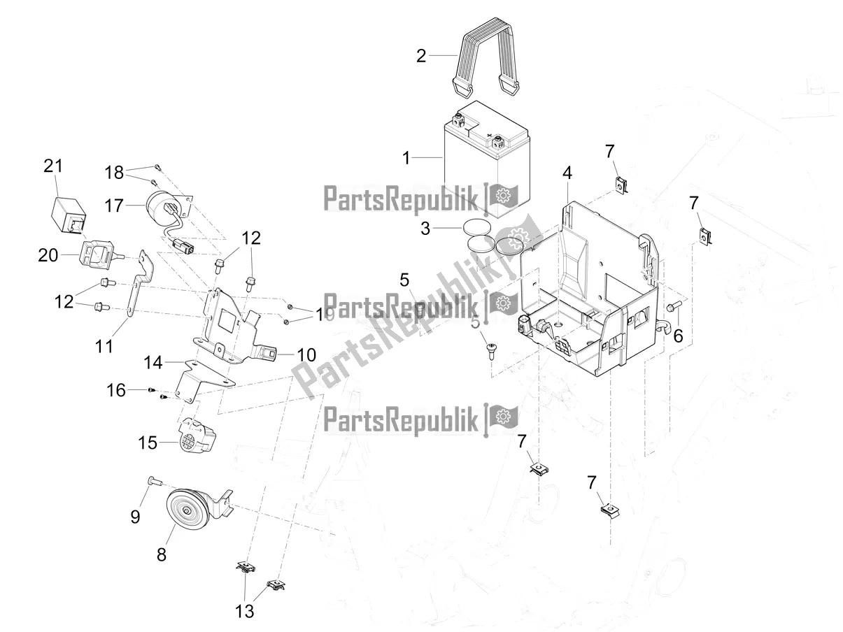 Tutte le parti per il Interruttori Del Telecomando - Batteria - Avvisatore Acustico del Piaggio Mymoover Delivery 125 2021