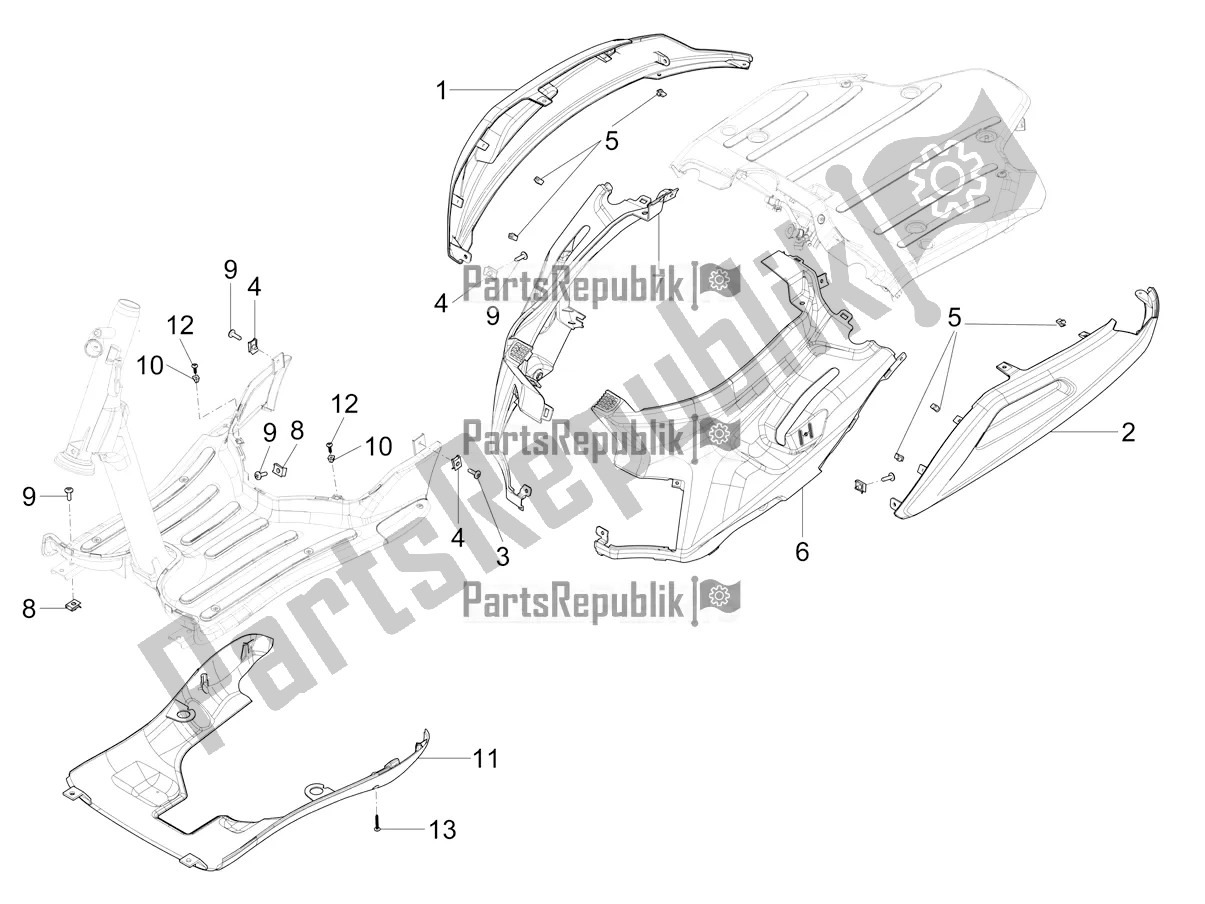 Todas las partes para Cubierta Lateral - Alerón de Piaggio Mymoover Delivery 125 2021